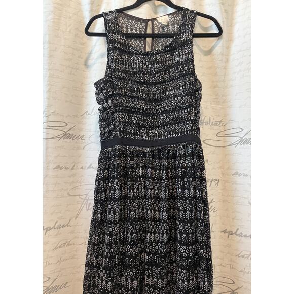 Anthropologie 9Hi5 Poststamp Black & White Ruched Tulle Dress - Size Medium - Picture 2 of 5